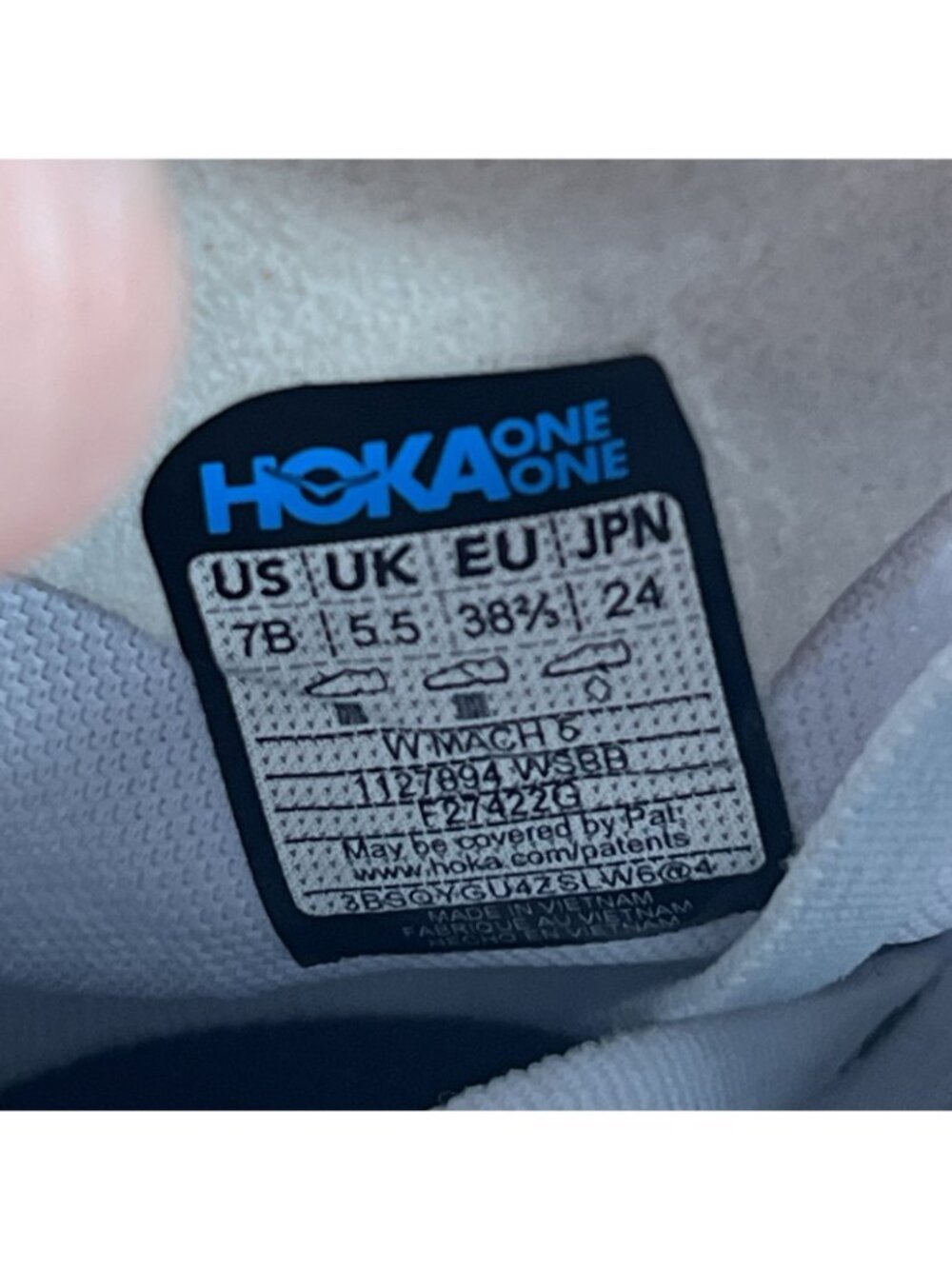 Hoka One One Mach 5 Womens Size 7 White Running Shoes Sneakers - Picture 9 of 9